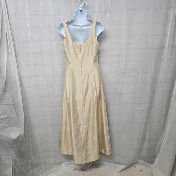 Vintage Talbots Dress Cream Beaded Silky Sleeveless Formal Wedding 6P - Picture 8 of 14